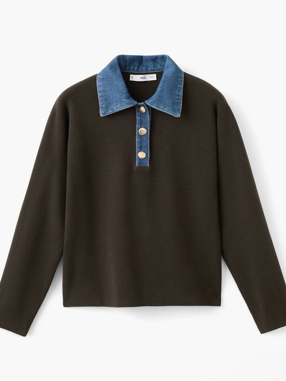 Abril Denim Collar Sweater NWT size S by MANGO